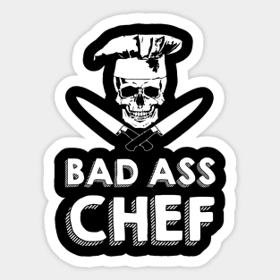 Bad ass chef t shirt funny chef Sticker